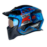 Casco Shaft 225 Pilot Top Azul Naranja Visor Iridium Azul